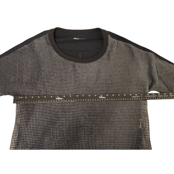 Marc Cain Sports Black & White Mesh Knit Sweater, Medium - Picture 8 of 9